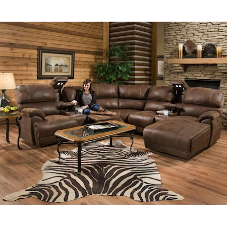 Reclining Sectional Sofa with Left Side Chaise